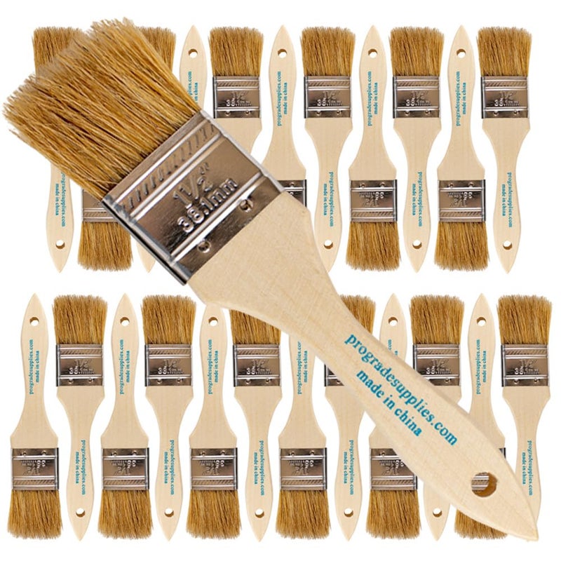 Pro-Grade Pro Grade - Chip Paint Brushes - 24 Ea 1.5 Inch Chip Paint Brush Light Brown - Image 1